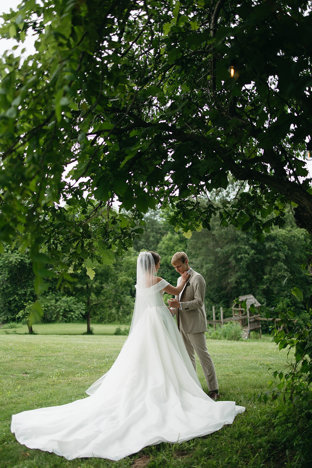 First Look moments before wedding ceremony - Captured by destination film wedding photographer Nikki Welsh